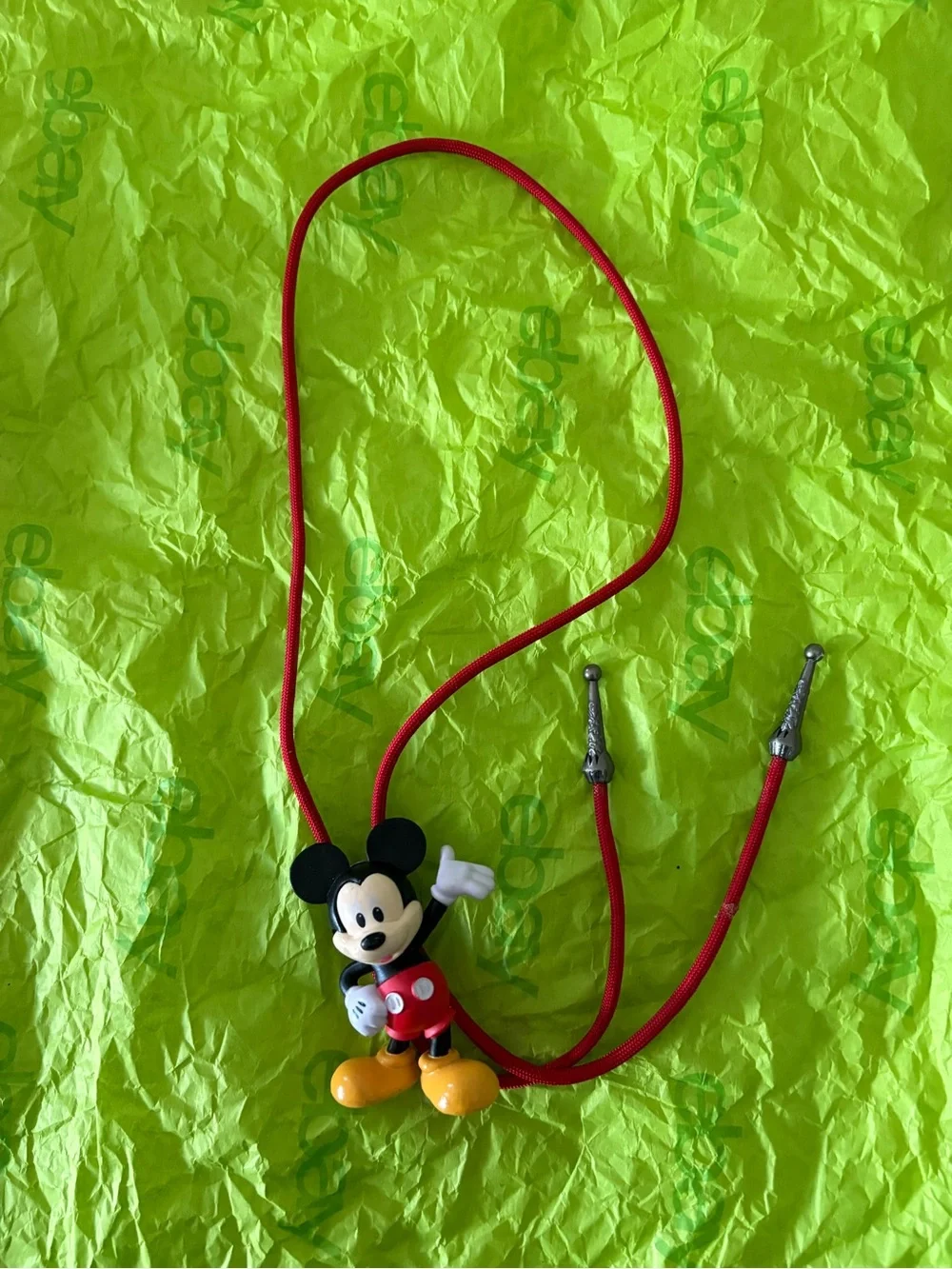 Classic Red Mickey Mouse Pendant Bolo Tie.
